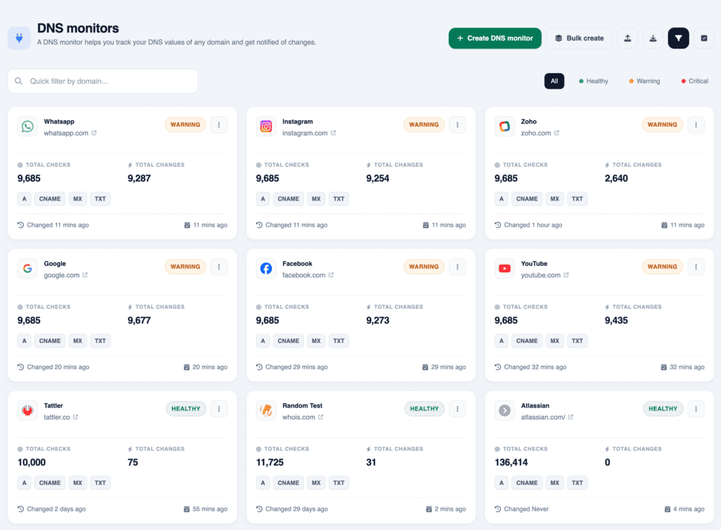 DNS monitors Bryzora 02 13 2026 08 25 PM - bryzora monitoring